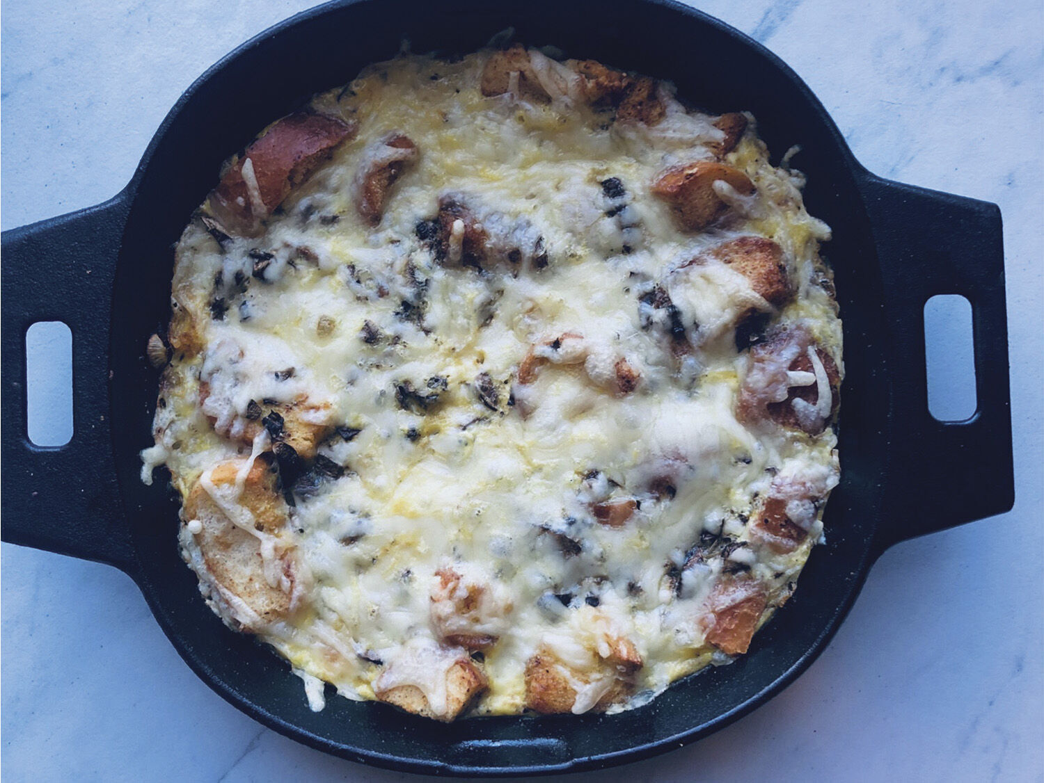 French onion and mushroom frittata